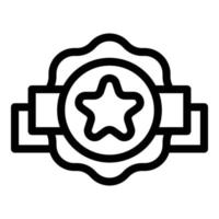 Trophy emblem icon, outline style vector