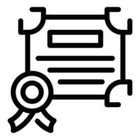 icono de diploma de clasificación, estilo de contorno vector