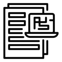 Technical sheet icon, outline style vector