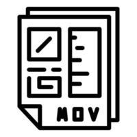 icono de documento de archivo técnico, estilo de contorno vector