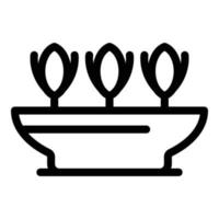 Greenhouse plants pot icon, outline style vector