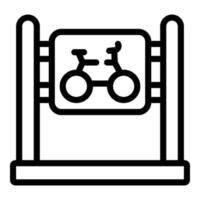 Bicycle parking icon, outline style vector