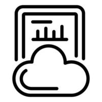 Cloud report icon, outline style vector