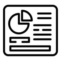 Business document icon, outline style vector