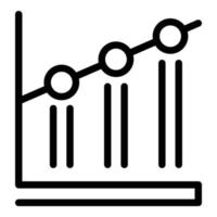 Business graph chart icon, outline style vector