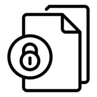 Secured reports icon, outline style vector