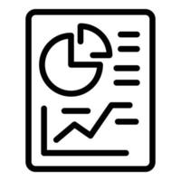 Report paper icon, outline style vector