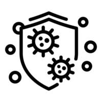icono de escudo de ataque de virus, estilo de esquema vector