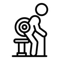 Back arthritis icon, outline style vector