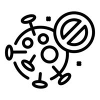 Rejected covid virus icon, outline style vector