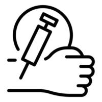 Covid syringe test icon, outline style vector