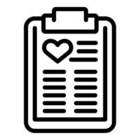 Clipboard charity icon, outline style vector