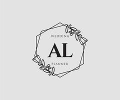 Initial AL feminine logo. Usable for Nature, Salon, Spa, Cosmetic and Beauty Logos. Flat Vector Logo Design Template Element.