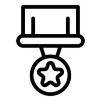 Army medal icon, outline style vector