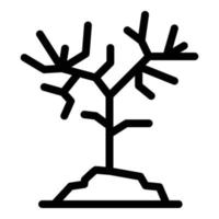 icono de árbol seco, estilo de contorno vector