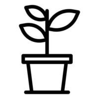 Bio plant pot icon, outline style vector