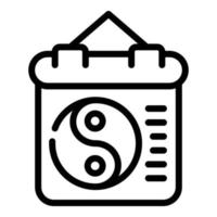 Yin yang practice icon, outline style vector