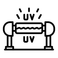 icono de esterilización uv, estilo de contorno vector