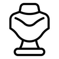 icono de busto ficticio de joyería, estilo de esquema vector