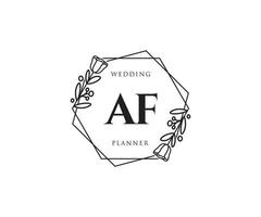 Initial AF feminine logo. Usable for Nature, Salon, Spa, Cosmetic and Beauty Logos. Flat Vector Logo Design Template Element.