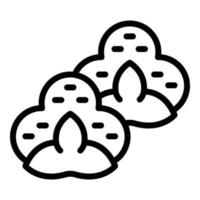 Cotton plant icon, outline style vector