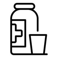 Throat medicine icon, outline style vector