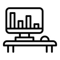 Ergonomic monitor icon, outline style vector