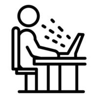 icono de empleado ergonómico, estilo de esquema vector