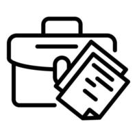 Office suitcase icon, outline style vector