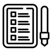 Task schedule pen board icon, outline style vector