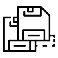 Floppy disk backup icon, outline style vector