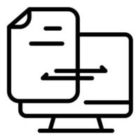 Document backup icon, outline style vector