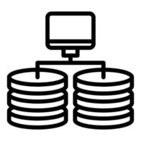 Database backup icon, outline style vector