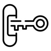 Password key icon, outline style vector