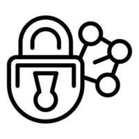 Lock password icon, outline style vector