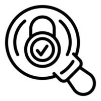 Magnifying password icon, outline style vector