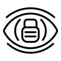 Eye lock icon, outline style vector