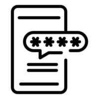 Mobile passcode icon, outline style vector