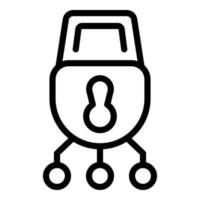 Safety password icon, outline style vector