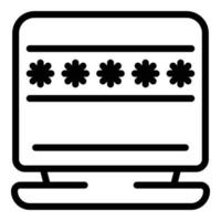 Customize password icon, outline style vector