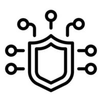 Cyber shield icon, outline style vector