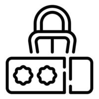 Secure password icon, outline style vector