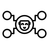 Crew icon, outline style vector