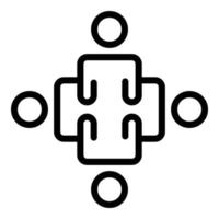 Organized crew icon, outline style vector