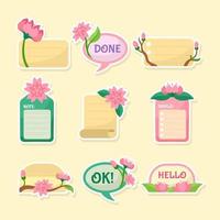 Set of Peach Blossom Labels vector