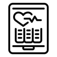 Online cardiology icon, outline style vector