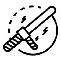 Police baton icon, outline style vector