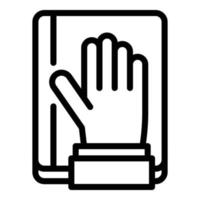 Democracy hand up icon, outline style vector