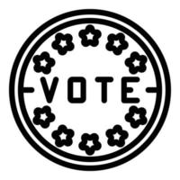 icono de sello de voto, estilo de esquema vector