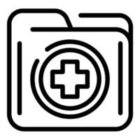 Electronic health card icon, outline style vector